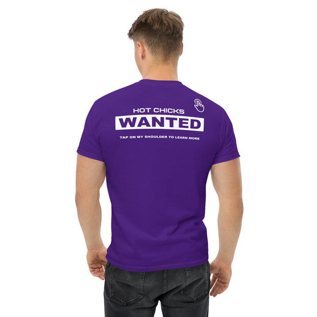 Hot Chicks Wanted T-shirt by CW (Dark Heather / Black / Purple)