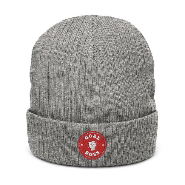 Goal Boss Beanie: Warm Your Noggin and Score Big! | Ribbed knit beanie
